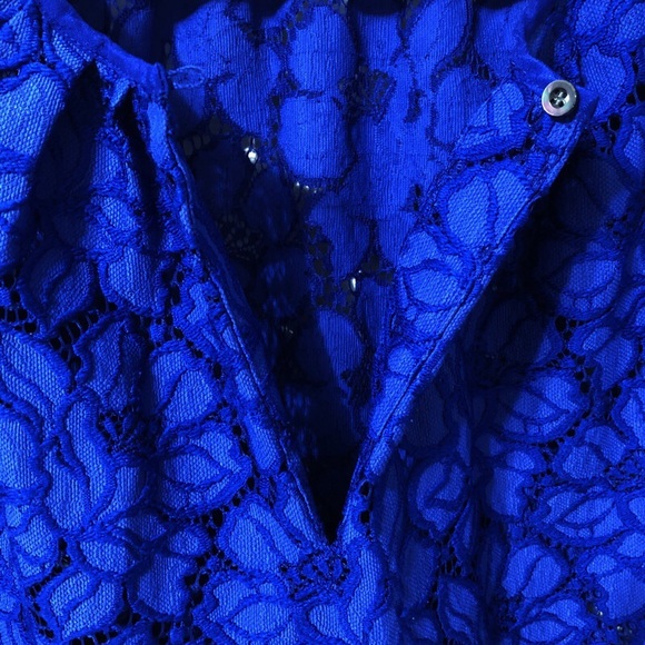 J.CREW | Blue Floral Lace Blouse | Size 8 - Picture 8 of 14